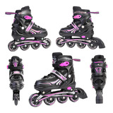 Patins Inline Roller Semi Profissional Base Alumínio Abec 7