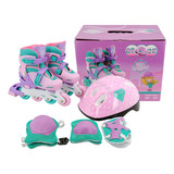 Patins Inline tri line 30 33 Com Kit De Proteção