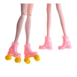 Patins Para A Boneca Barbie Cor Rosa Se Transforma Em Bota