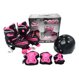 Patins Quad Infantil 4 Rodas Infantil Roller Tam C Regulagem