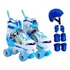 Patins Quad Lindo Tam. Ajustável + Kit Proteção Rodinhas Led
