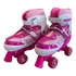 Patins Quad Lindo Tam  ajustável   Kit Proteção Rodinhas Led
