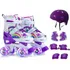Patins Quad Lindo Tam  ajustável   Kit Proteção Rodinhas Led