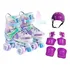 Patins Quad Sereia Tam ajustável   Kit Proteção Rodinhas Led