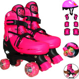 Patins Roller Ajustavel Com Kit De Proteção