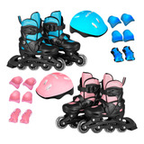 Patins Roller Ajustável Infantil Com Kit