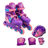 Patins Roller In Line E Triline Ajustável 30 33 34 37 Kit