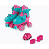 Patins Roller Infantil Ajustável Com Kit