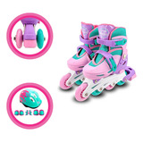 Patins Roller Infantil Inline E Triline Com Proteção 30 A 33