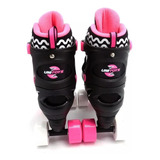 Patins Roller Infantil Kit Proteção Menina Rosa 30 37