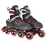 Patins Roller Inline 4 Rodas Ajustável Adulto Rodinha Com Led Vermelho G 37 Ao 40 