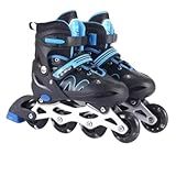Patins Roller Inline 4 Rodas Skates Ajustavél Com Rodas Iluminadas Jovens E Adultos Para Iniciantes Adequado Para Uso Interno E Externo Azul Roller G 37 Ao 40 