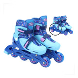 Patins Stitch Infantil 4 Rodas Roller 32 Ao 35 Kit Proteção