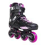 Patins Traxart Freestyle Dynamix Preto Rose Rodas 80mm ABEC 7 Pink