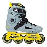 Patins Traxart Revolt Turbo Cinza E Amarelo Inline Freestyle 80mm ABEC 9 Cromo