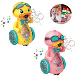 Pato Patinho Brinquedo Kids Solta Bolhas Anda C  Luzes E Som