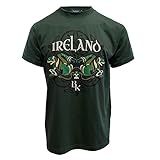 Patrick Francis Camiseta Masculina Irlanda Design Celta 100% Algodão Manga Curta Verde Estampa Celta, Estampa Celta Verde, Xxg