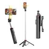 Pau De Selfie Bastão Com Bluetooth Controle E Duplo Led Zp15