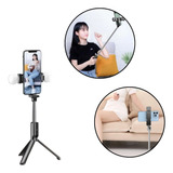 Pau De Selfie Tripé Controle Bluetooth Resistente Com Flash