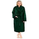 PAVILIA Roupão Feminino Macio De Pelúcia Premium Quente Lã Sherpa Felpudo Roupão De Banho Verde Esmeralda 2X 3X