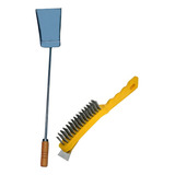 Pazinha Limpeza Lareira Churrasqueira Escova Raspador Grelha