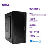 Pc Core I3 9100f 3.60ghz 16gb Ddr4 Ssd 512gb G 210 1gb 200w