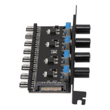 Pc Fan Hub 8 Canais E 4 Botões Controlador De Velocidade De