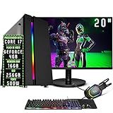 PC Gamer Completo 3green Play Intel Core I7 16GB RAM Placa De Vídeo Geforce 4GB SSD 256GB Monitor 20 75Hz Fonte 500W 3GP 055