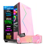 Pc Gamer Computador Completo Intel Geforce Rosa Pink Wifi Nf