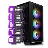 PC Gamer Mancer- AMD Ryzen 5 5600- RX 590 8GB- 16GB DDR4- SSD 480GB- 500W 80 Plus