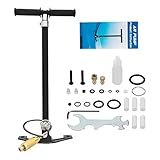 PCP Bomba Manual De Alta Pressão 6000Psi 4 Estágios De Aço Inoxidável Para Pistola De Ar De Caça Com Estribo Para Paintball Rifle De Ar 310bar 40mpa