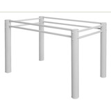 Pé Base De Mesa Jantar Aço Tampo Pedra Vidro Madeira 150x80