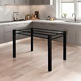 Pé Base Mesa Aço Tampo Pedra Vidro Madeira Granito Marmore LideraMix Preto 150x80
