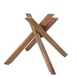 Pé Base Mesa Centro Akemi 45cm Madeira Maciça -Para Vidro-