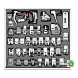Pé Calcador Sapata Kit 42 Peças Maquina De Costura Doméstica