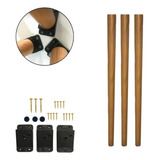 Pé De Mesa 70 Cm Moveis Retro Kit 3 Pés Palito Em Madeira