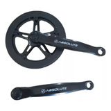 Pe De Vela Bike 38 Dentes Aço Absolute 170mm Com Protetor Cor Preto