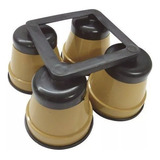 Pe Geladeira Fogao Pvc Pratic Redondo C 4pes Bege Cor Das Rodas Preto