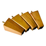 Pé Trapézio Madeira Para Móveis  10 Cm Kit 4 Pés Sofás Puf
