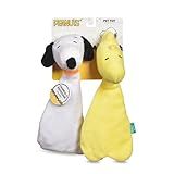 Peanuts For Pets Snoopy Woodstock Conjunto De Brinquedos De Pelúcia Para Cães Cabeças Que Rangem Corpos Enrugados Sem Enchimento Brinquedos De Mastigar Divertidos E Duráveis Para Todos Os Cães