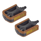 Pedal Bike Nylon Metalciclo Bicolor Rosca Fina 1 2 Marrom