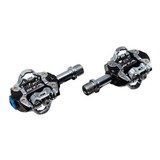 Pedal Clip Gta Rx Alumínio Mtb Rolamentado Eixo Cromo Com Tacos Spd Preto
