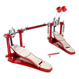 Pedal Duplo Para Bateria Profissional X pro Colors Vermelho