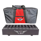 Pedalboard Style 50x30 Com Bag  elétrica  kit Jacks kit Leds