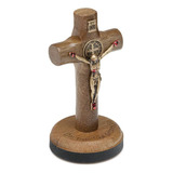 Pedestal Crucifixo Para Painel De Carro São Bento Madeira