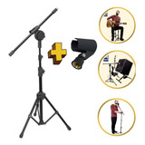 Pedestal Girafa Para Microfone Com Pés Dobráveis E Braço Articulado Com Cachimbo Para Microfone Com Fio Cor Preto Zaidan s