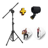 Pedestal Girafa Para Microfone Com Pés Dobráveis E Braço Articulado Com Cachimbo Para Microfone Sem Fio Cor Preto Zaidan s