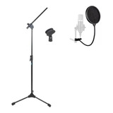 Pedestal Microfone Cachimbo E Pop Filter