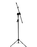 Pedestal Para Microfone Suporte Visão Pe-3t-bk Girafa Preto Com Haste Telescópica Até 1,73m De Altura