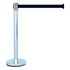 Pedestal Separador De Fila Cromado Com Fita Retrátil Preta